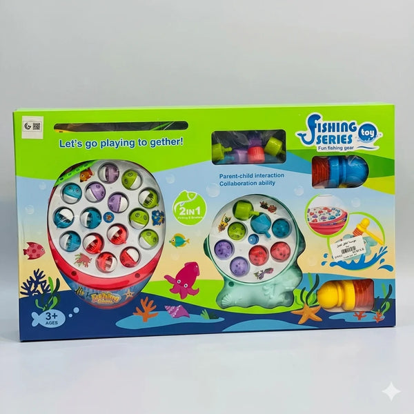 2-in-1 Fishing Series & Whack-a-Gopher Toy Set – Interactive Musical Arcade Game for Kid