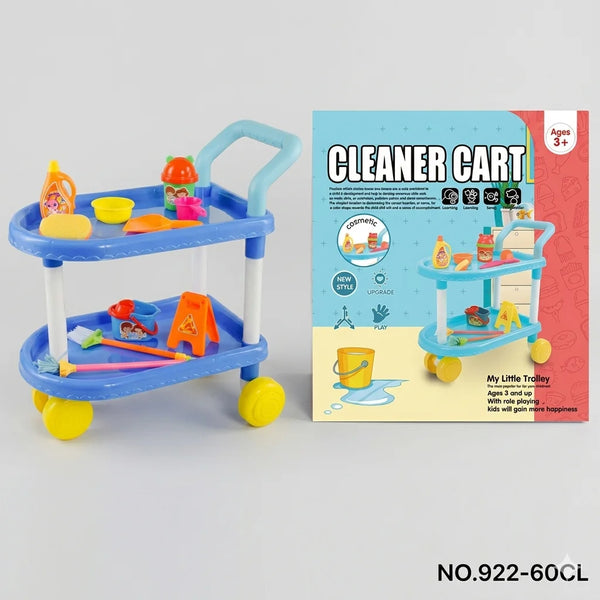 Kids Cleaning Cart Toy Set – Pretend Play Trolley with Accessories