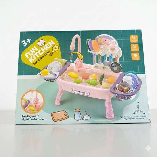 Kids Play Kitchen Sink with Running Water – Interactive Pretend Play Set (Ages 3+)