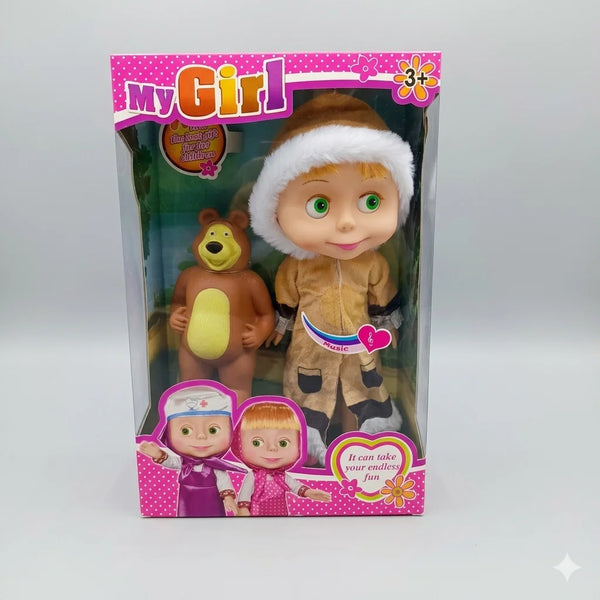 My Girl Doll with Bear Toy – Cute Kids Toy Set
