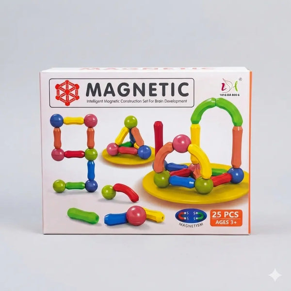 Magnetic Building Blocks Set (25 PCS) – Educational Construction Toy for Kids (3+)