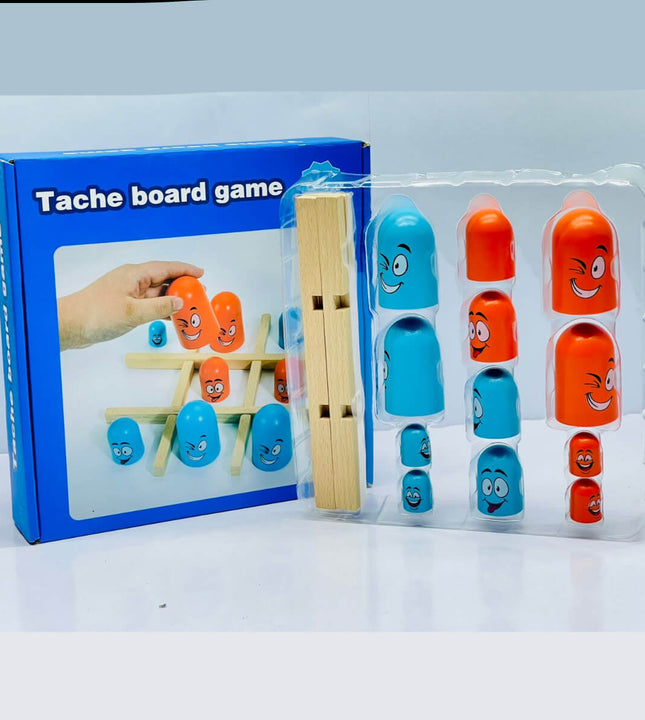 Tic Tac Toe Balance Board Game – Wooden Strategy Stacking Toy for Kids & Families