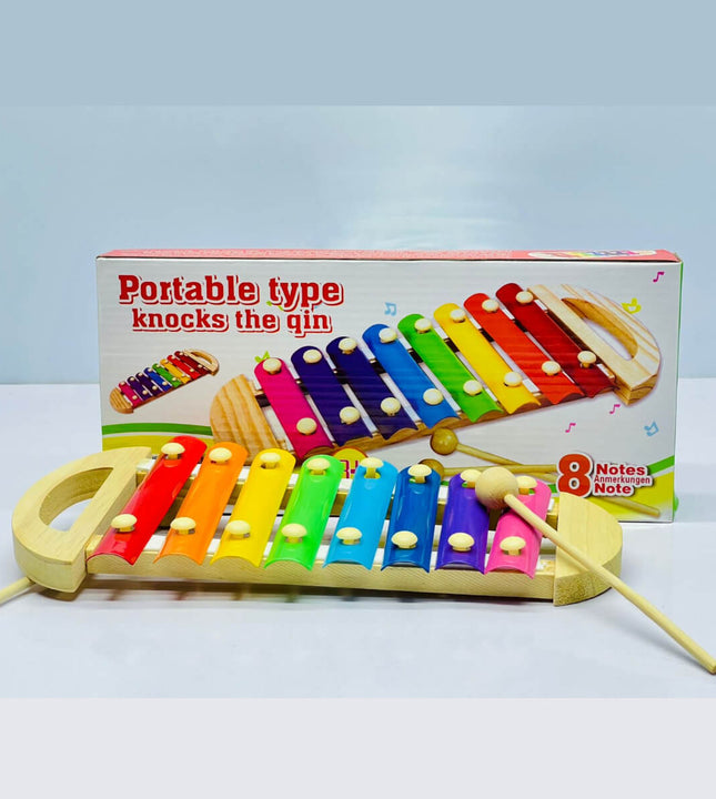 Wooden Xylophone for Kids – 8-Note Rainbow Musical Toy with Mallets (Portable Learning Instrument)