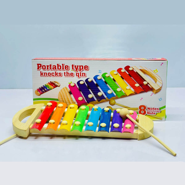 Wooden Xylophone for Kids – 8-Note Rainbow Musical Toy with Mallets (Portable Learning Instrument)