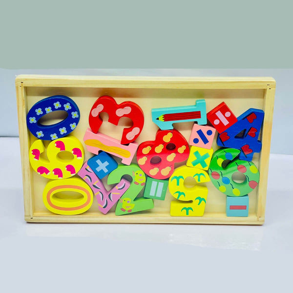 Wooden Numbers Puzzle Toy – Colorful Counting & Math Learning Set