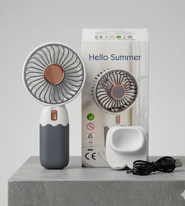 Portable Handheld Mini Fan – Rechargeable USB Cooling Fan | Compact Summer Fan