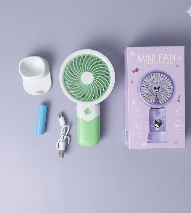 Cute Portable Mini Fan – USB Rechargeable Handheld Fan